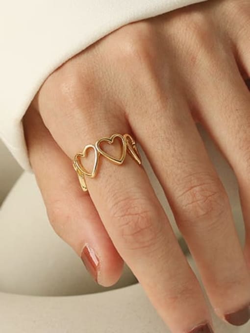 ACCA Brass Hollow Heart Minimalist Band Ring 1