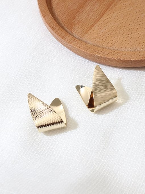 HYACINTH Copper  Smooth Geometric Minimalist Stud Trend Korean Fashion Earring 0