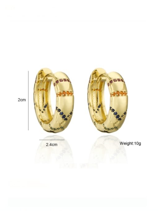 AOG Brass Cubic Zirconia Geometric Vintage Huggie Earring 3