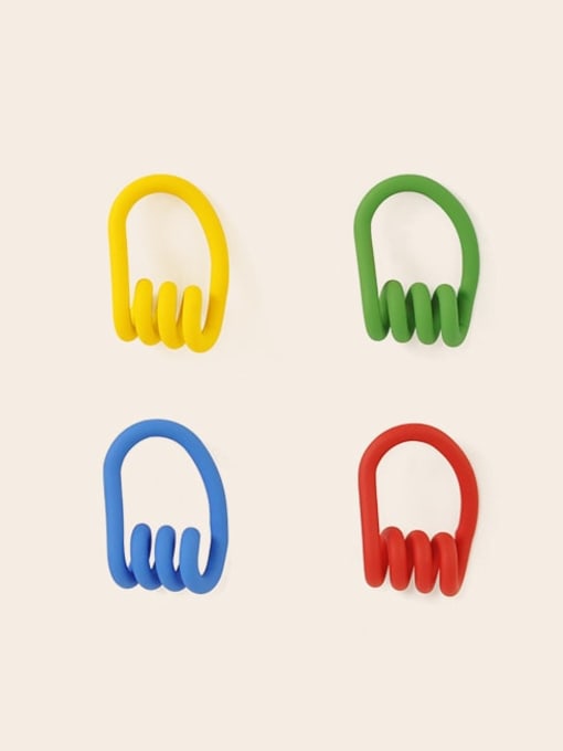 Five Color Alloy Enamel Geometric Cute Stud Earring 2