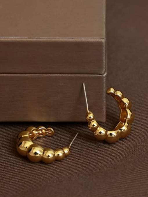 ACCA Brass Bead Geometric Minimalist Stud Earring 2