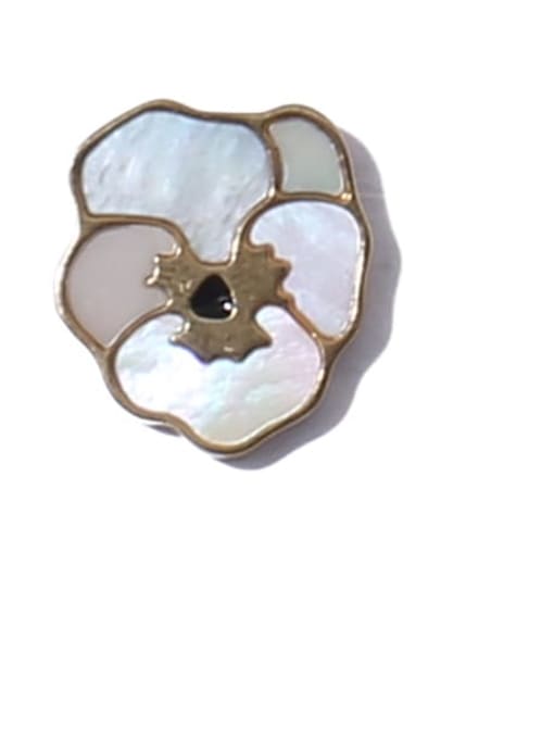Five Color Brass Shell Flower Cute Stud Earring 3
