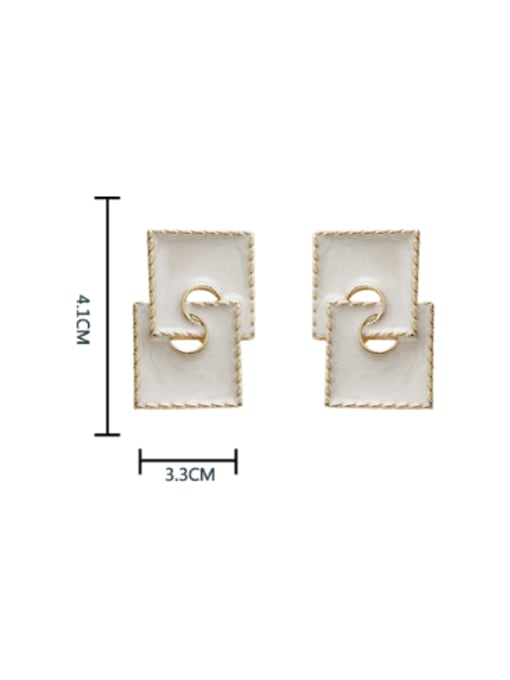 HYACINTH Brass Enamel Geometric Trend Stud Earring 3