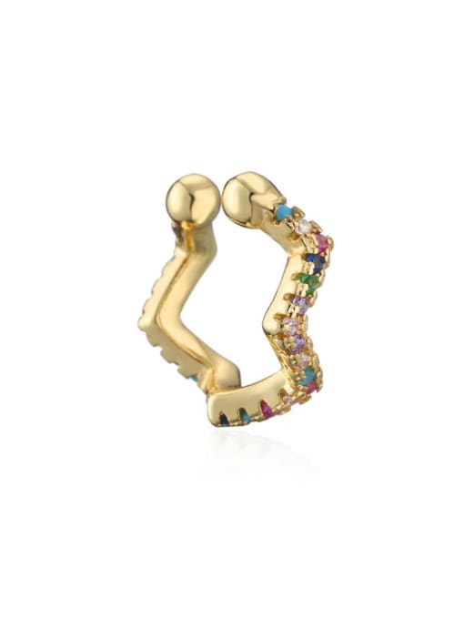 40650 Brass Cubic Zirconia Heart Vintage Clip Earring(Single Only One)