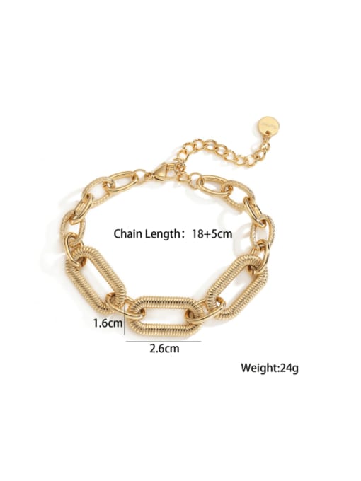 32091 Stainless steel Geometric Hip Hop Link Bracelet