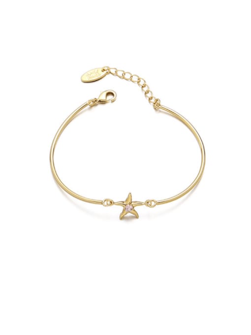 Starfish Bracelet Brass Cubic Zirconia Sea Star Minimalist Bracelet