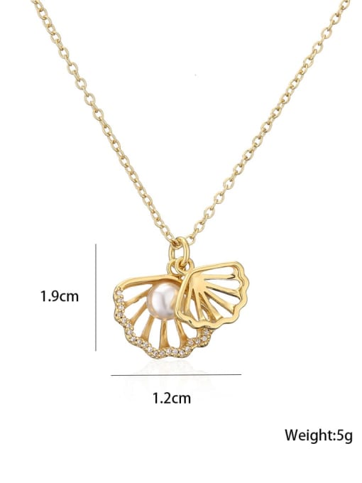 AOG Brass Imitation Pearl Irregular Minimalist Necklace 2