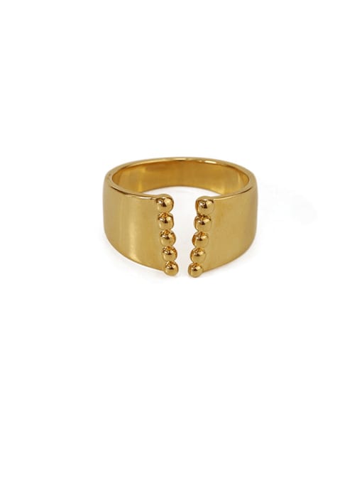 Round bead inlaid ring Brass Irregular Vintage Band Ring