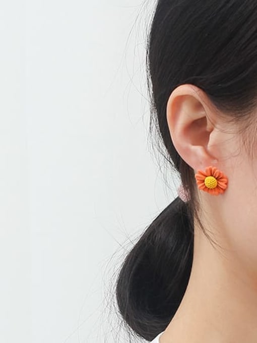 HYACINTH Copper Enamel Geometric Cute Flowers  Stud Trend Korean Fashion Earring 1