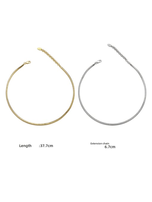 ACCA Brass  Minimalist Snake Bone Chain Necklace 2