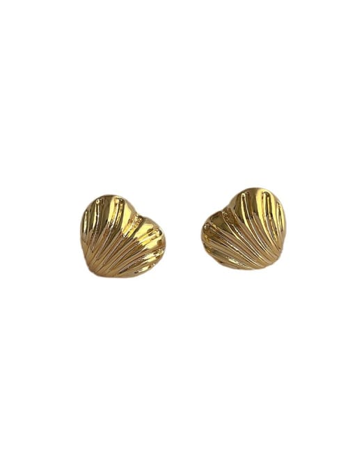 YOUH Brass Heart Minimalist Stud Earring 3