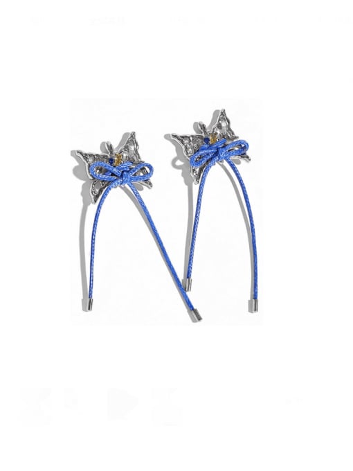 Blue butterfly earrings Yes Brass Enamel Hip Hop Butterfly  Earring and Necklace Set