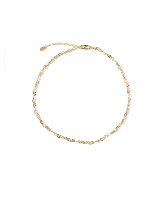 Love chain (no pattern) Brass Heart Vintage Choker Necklace