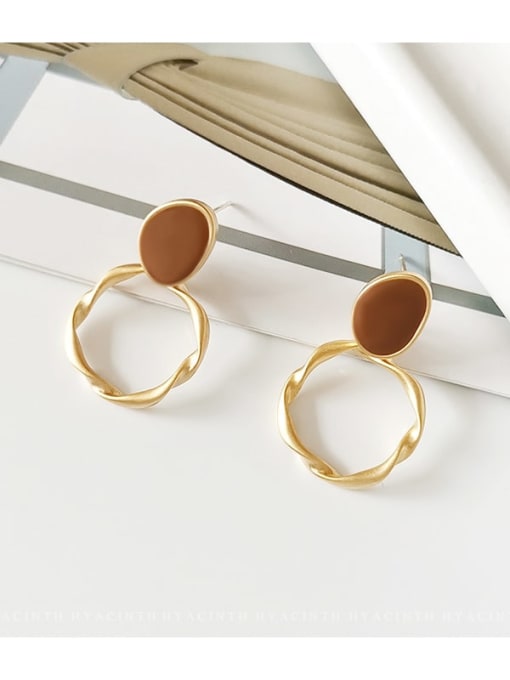 HYACINTH Copper Enamel Geometric Minimalist Drop Trend Korean Fashion Earring 3