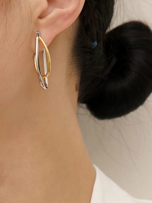 HYACINTH Brass Smooth Geometric Minimalist Drop Trend Korean Fashion Earring 2