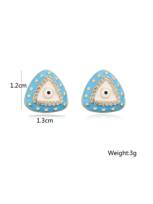 AOG Brass Enamel Triangle Minimalist Stud Earring 3