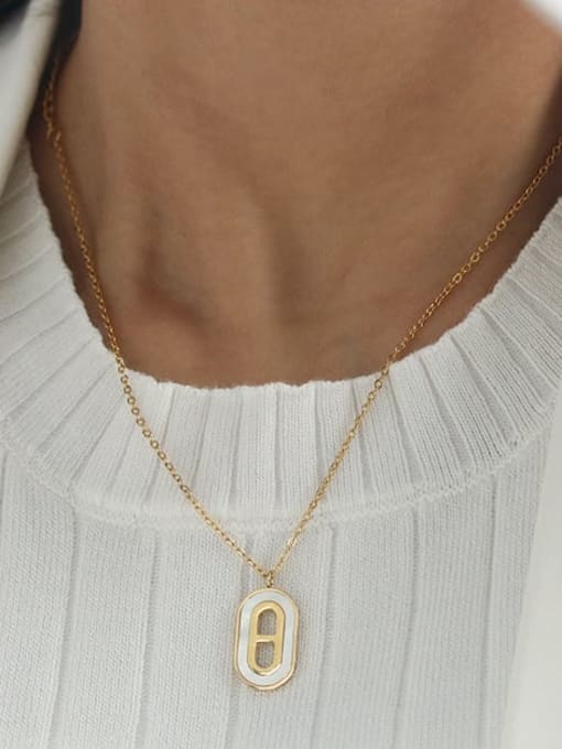 ACCA Brass Shell Geometric Vintage Long Strand Necklace 1