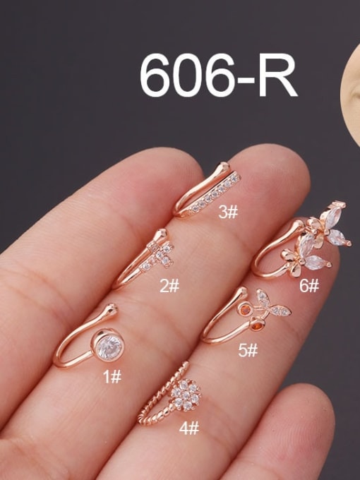 rose gold Brass Cubic Zirconia Cross Vintage Nose Rings(Single Only One)