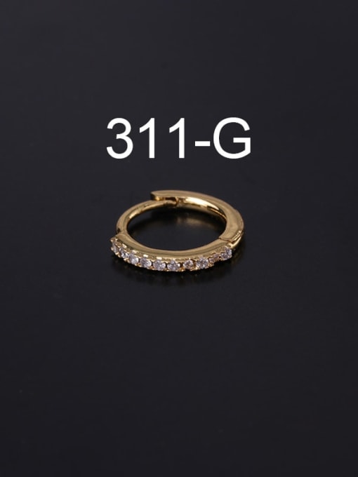 gold（Single ） Brass Cubic Zirconia Geometric Minimalist Single Earring