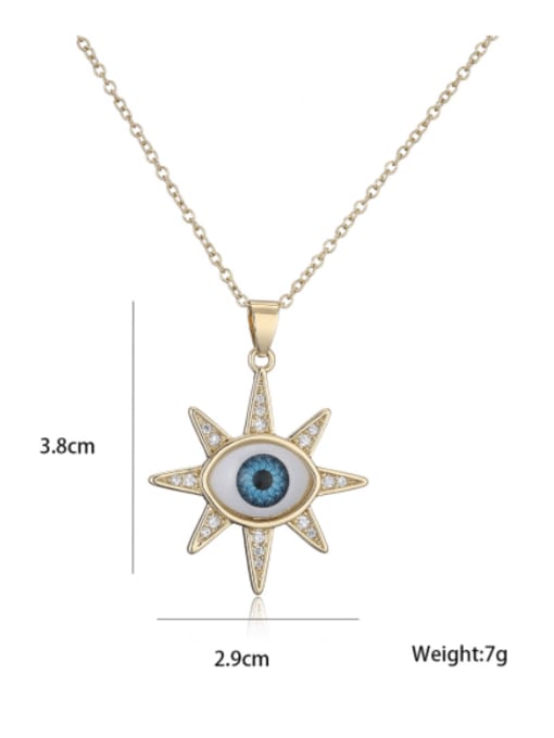 AOG Brass Rhinestone Enamel Evil Eye Vintage Necklace 3