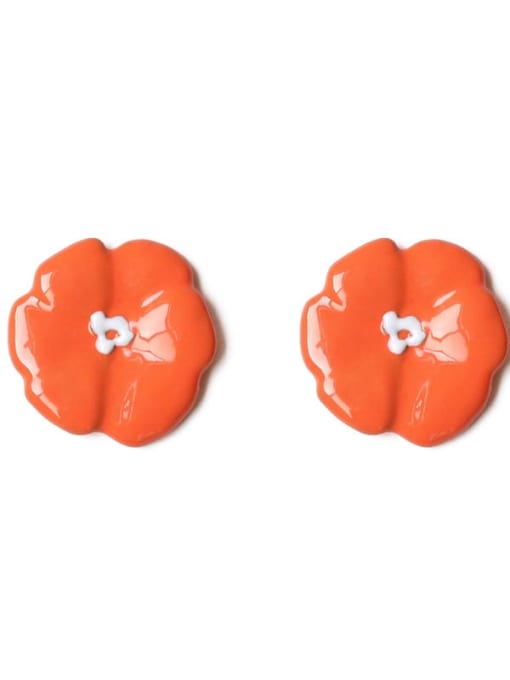 Five Color Alloy Enamel Flower Minimalist Stud Earring 2