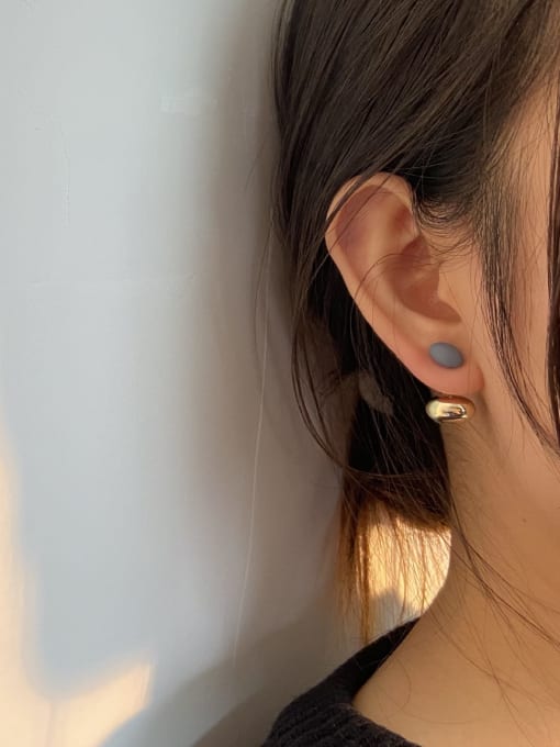 HYACINTH Copper Plastic Geometric Minimalist Stud Trend Korean Fashion Earring 1