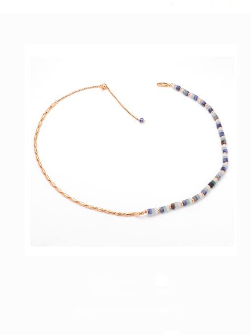 Adjustable Brass Imitation Pearl Geometric Minimalist Lariat Necklace