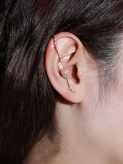 OUOU Brass Cubic Zirconia Irregular Minimalist Single Earring 3