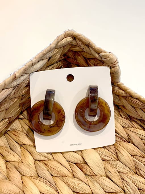 ZRUI Acrylic Geometric Vintage Stud Earring/Irregular lotus root slices 0
