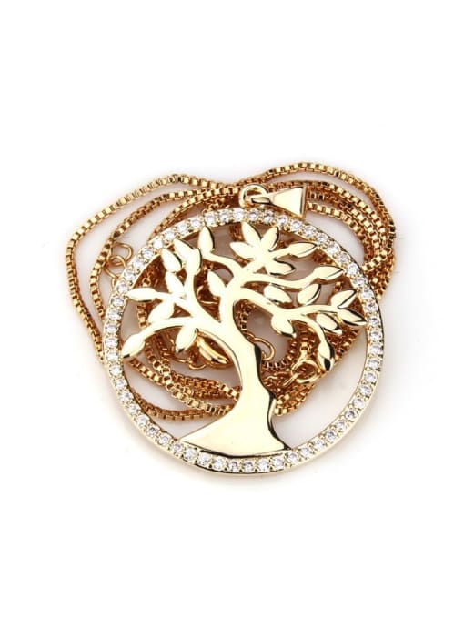 renchi Brass Cubic Zirconia Tree Dainty Initials Necklace 3
