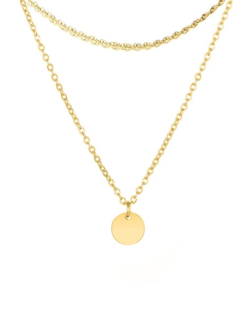 golden Stainless steel Locket Minimalist Multi Strand Necklace