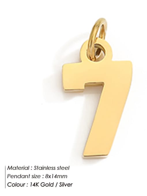 YP33062 7 Stainless steel Minimalist Icon Numeral Pendant
