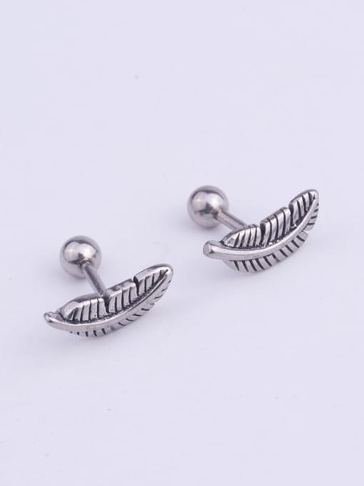 HISON Stainless steel Feather Stud Earring 2