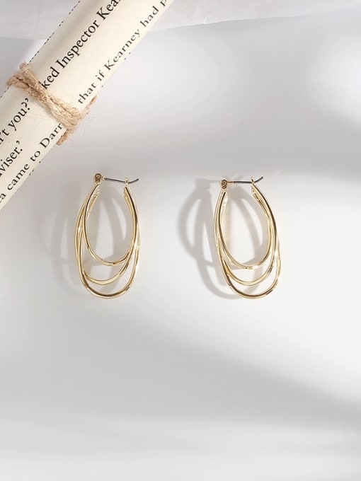HYACINTH Copper  Smooth Geometric Minimalist Stud Trend Korean Fashion Earring 2