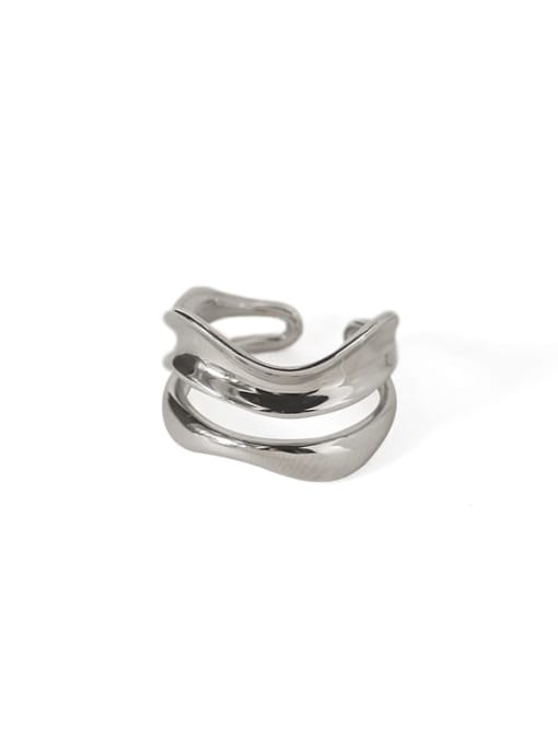 TINGS Brass  Vintage Irregular lines  hollow waves Band Ring 4
