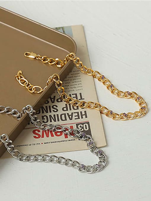 ACCA Brass Hollow Geometric Chain Hip Hop Necklace 0