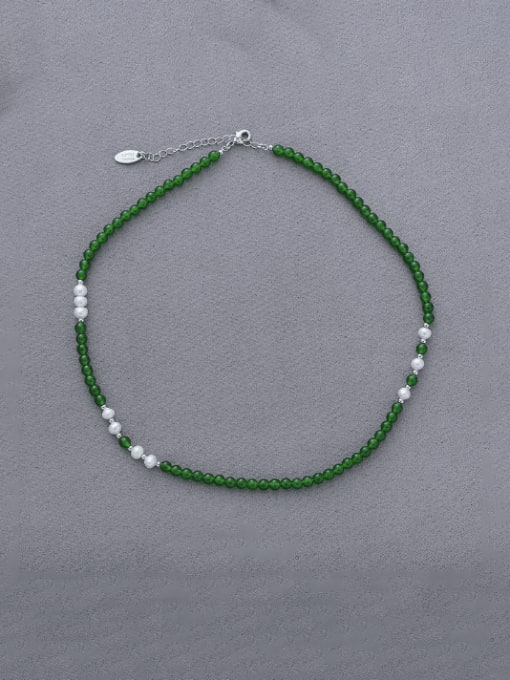 necklace Brass Imitation Pearl Geometric Minimalist Beaded Necklace