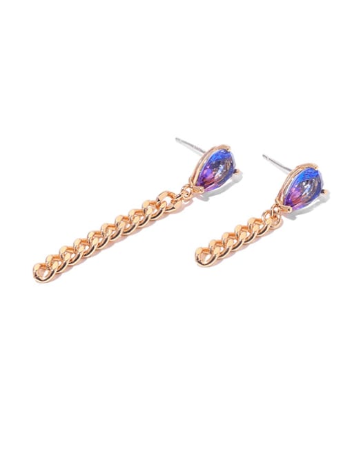 Zircon asymmetric Earrings Brass Cubic Zirconia Water Drop Hip Hop Drop Earring