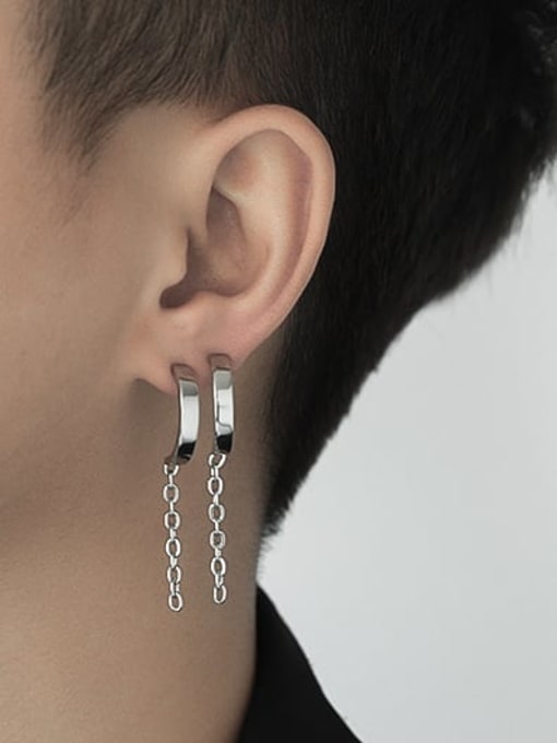 TINGS Titanium Steel Tassel Minimalist Drop Earring 2