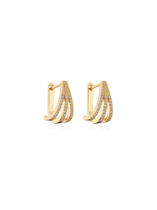 AOG Brass Cubic Zirconia Geometric Dainty Stud Earring