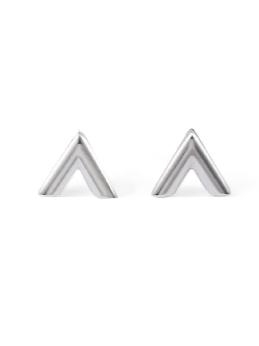 TINGS Titanium Steel Smooth Letter Minimalist Stud Earring 0