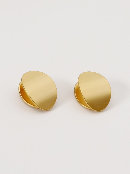 HYACINTH Brass Smooth Geometric Minimalist Stud Trend Korean Fashion Earring 3
