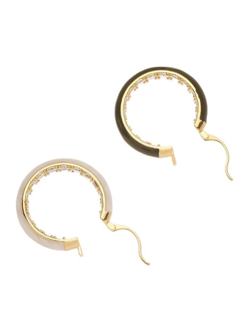 Five Color Brass Enamel Geometric Minimalist Hoop Earring 2