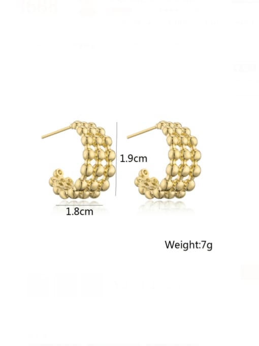 AOG Brass Geometric Minimalist C Shape Stud Earring 2