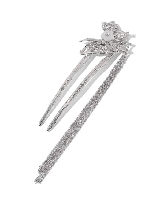 TINGS Brass Cubic Zirconia Hip Hop Butterfly Hair Comb 4