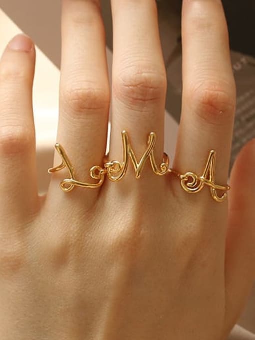 ACCA Brass Message Letter Vintage Band Ring 1