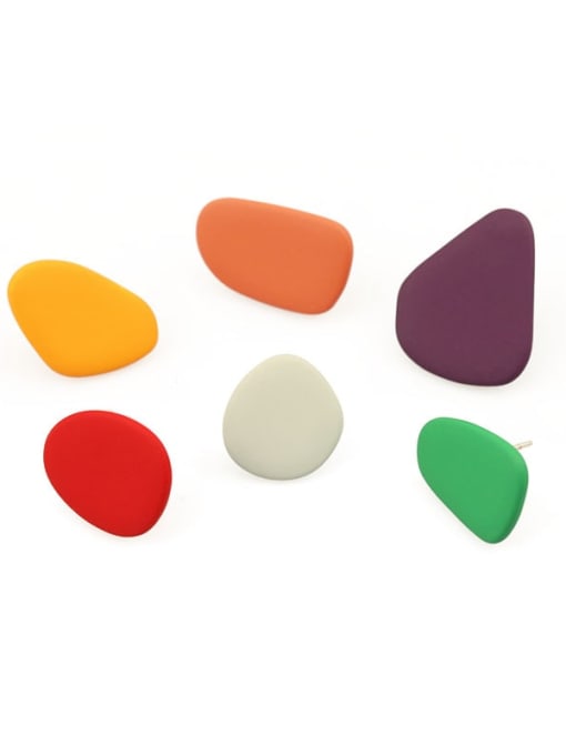 Five Color Alloy Enamel Geometric Minimalist Stud Earring 3