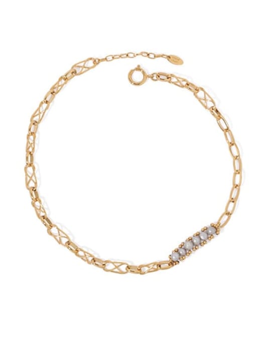 golden Brass Imitation Pearl Locket Vintage Necklace