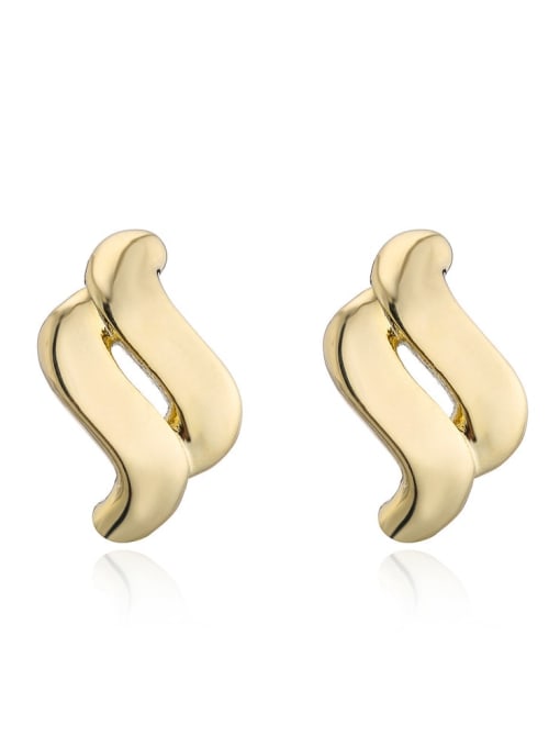 41427 Brass Geometric Minimalist Stud Earring