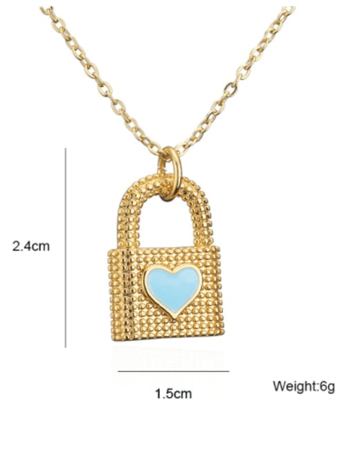 AOG Brass Enamel Heart   Vintage Locket Pendnat Necklace 3